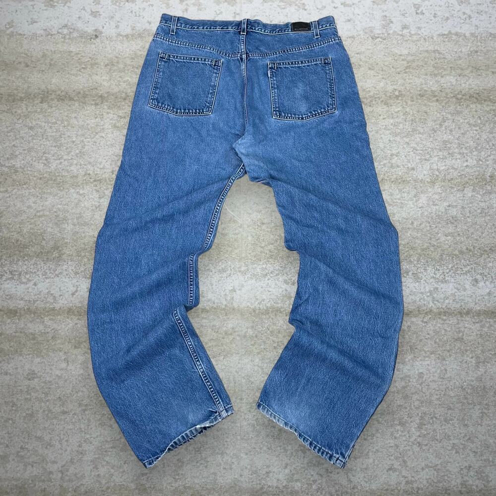 Vintage 90s Levis Silver Tab Jeans 38x34 Baggy Wide Leg Fit Medium Wash Cotton